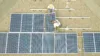 drone perspective of solar installation