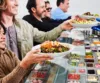 fresh meals being served on a food line